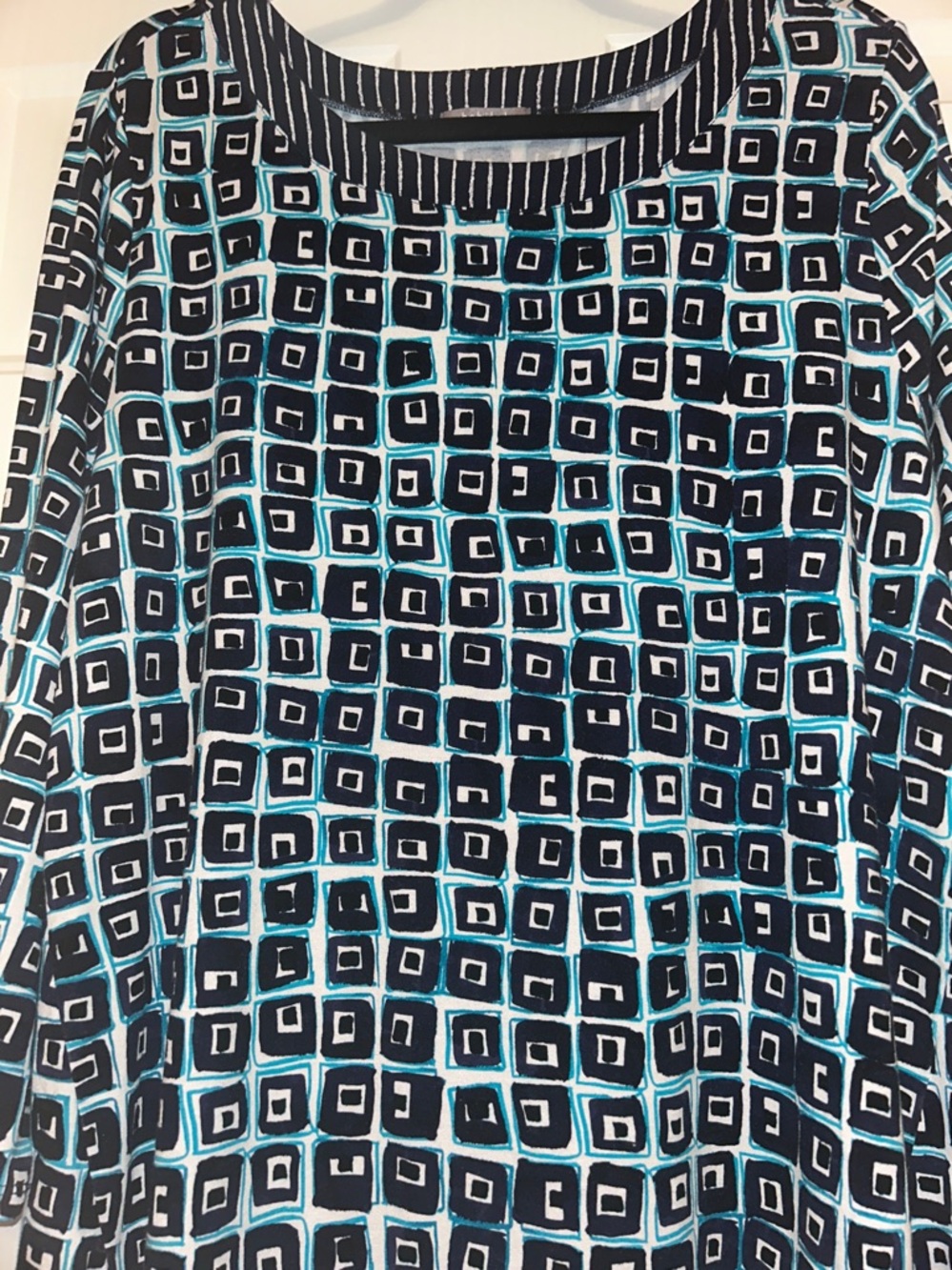 Habitat CORE TRAVEL CUBISM TUNIC XL Navy Geometric Square Career Relaxed Artsy - Picture 5 of 16